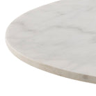 Corby Round Dining Table With White Marble Effect Top & Black Base - Price Crash Furniture