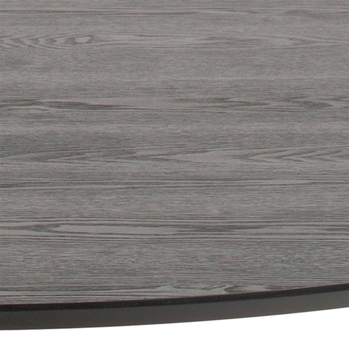 Ibiza Round Dining Table With Black Ash Top & Matt Black Base - Price Crash Furniture