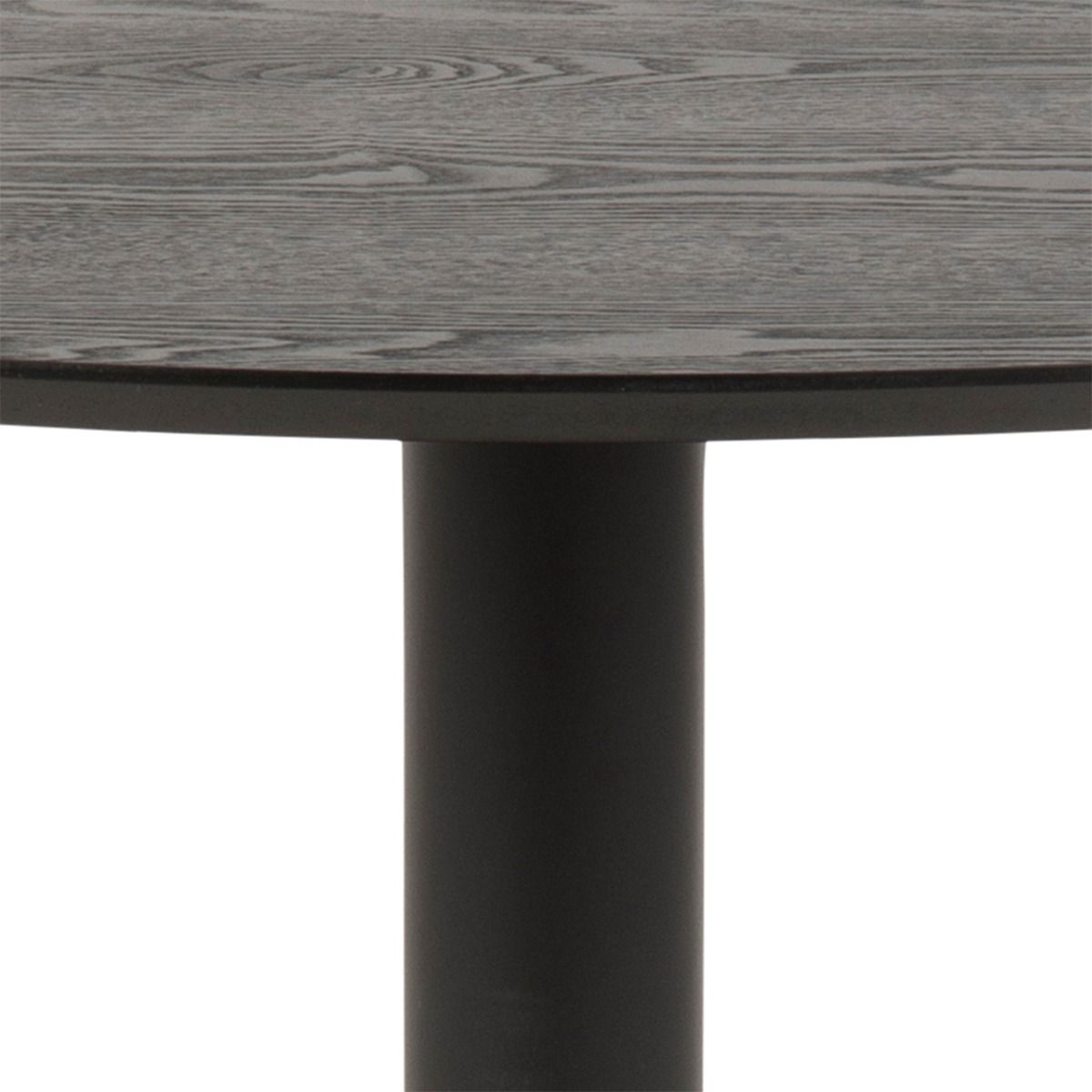 Ibiza Round Dining Table With Black Ash Top & Matt Black Base - Price Crash Furniture