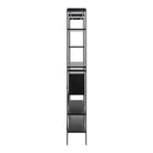 Angus Bookcase With 1 Sliding Door & 5 Shelves In Black - Price Crash Furniture