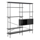 Angus Bookcase With 1 Sliding Door & 5 Shelves In Black - Price Crash Furniture