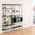 Angus Bookcase With 1 Sliding Door & 5 Shelves In Black - Price Crash Furniture