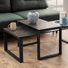 Katrine Ceramic Coffee Table Set In Black - Price Crash Furniture