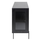 Angus 3 Door Glazed Sideboard Buffet Unit In Black - Price Crash Furniture