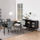 Angus 3 Door Glazed Sideboard Buffet Unit In Black - Price Crash Furniture