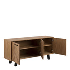 Brighton 3 Door Sideboard In Oak With Herringbone Effect - Price Crash Furniture