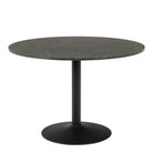 Ibiza Round Dining Table With Black Top And Matt Black Base - Price Crash Furniture