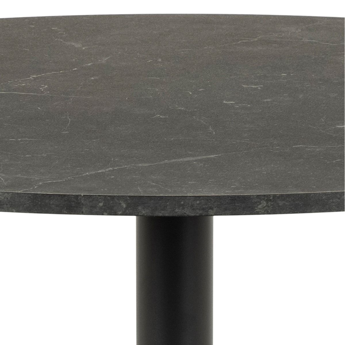 Ibiza Round Dining Table With Black Top And Matt Black Base - Price Crash Furniture