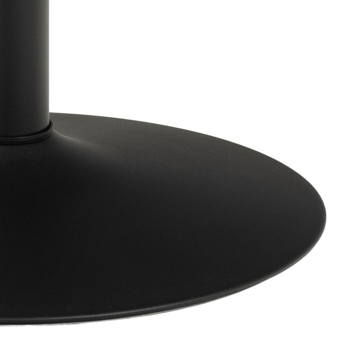 Ibiza Round Dining Table With Black Top And Matt Black Base - Price Crash Furniture