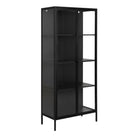 Newcastle Tall 2 Door Display Cabinet In Matt Black - Price Crash Furniture