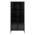 Newcastle Tall 2 Door Display Cabinet In Matt Black - Price Crash Furniture