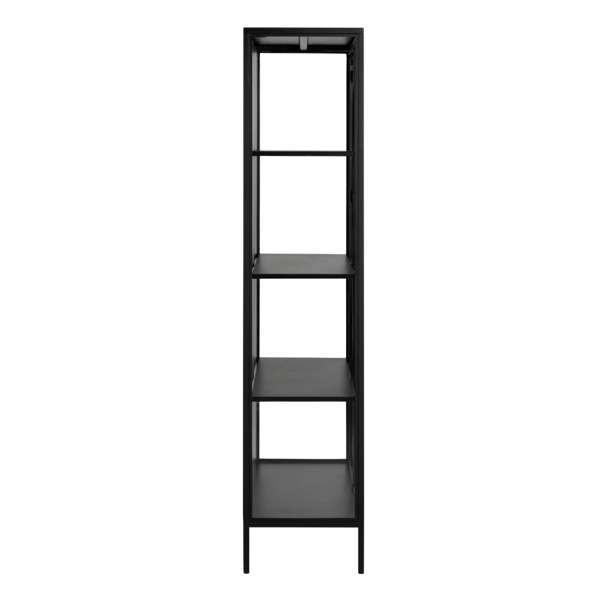 Newcastle Tall 2 Door Display Cabinet In Matt Black - Price Crash Furniture