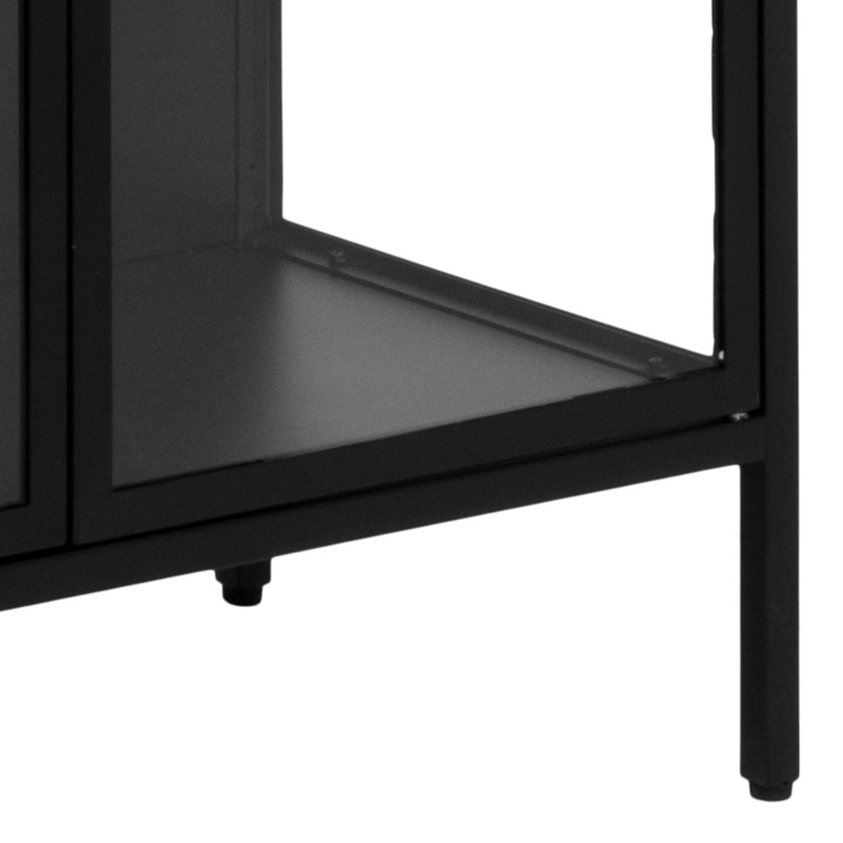 Newcastle Tall 2 Door Display Cabinet In Matt Black - Price Crash Furniture