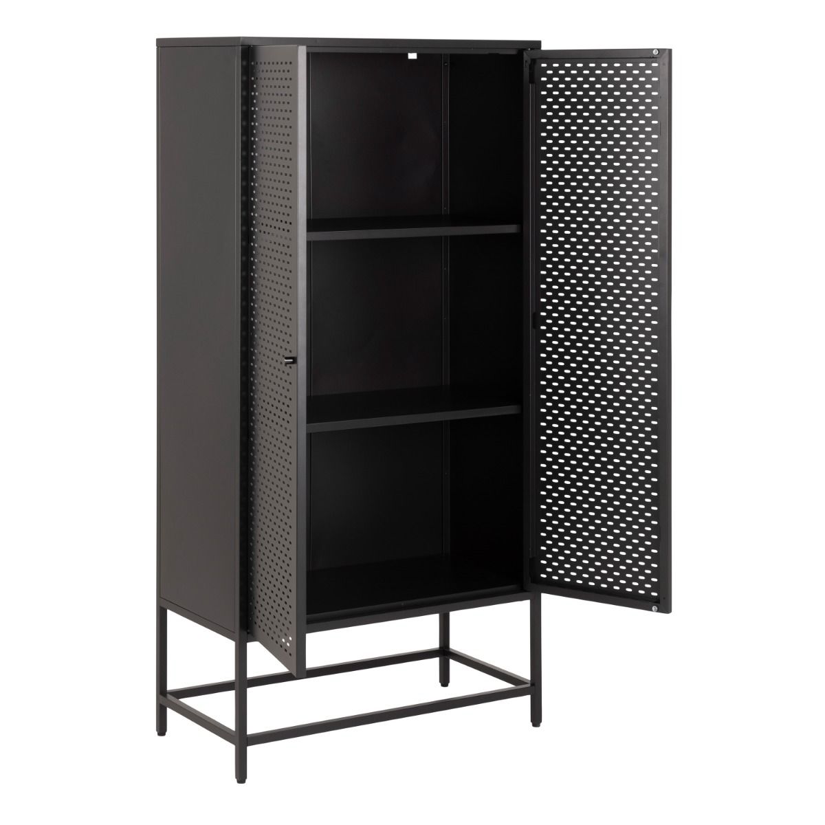 Newcastle 2 Door Cabinet In Matt Black - Price Crash Furniture