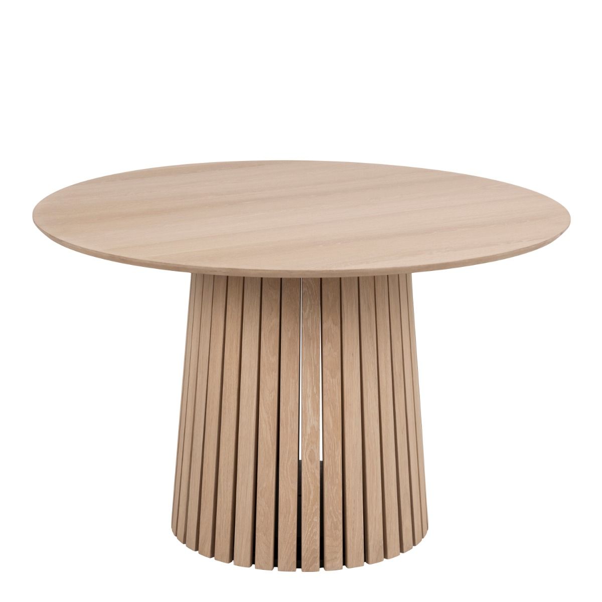 Christo 4 Seater Round Dining Table In White Oak - Price Crash Furniture