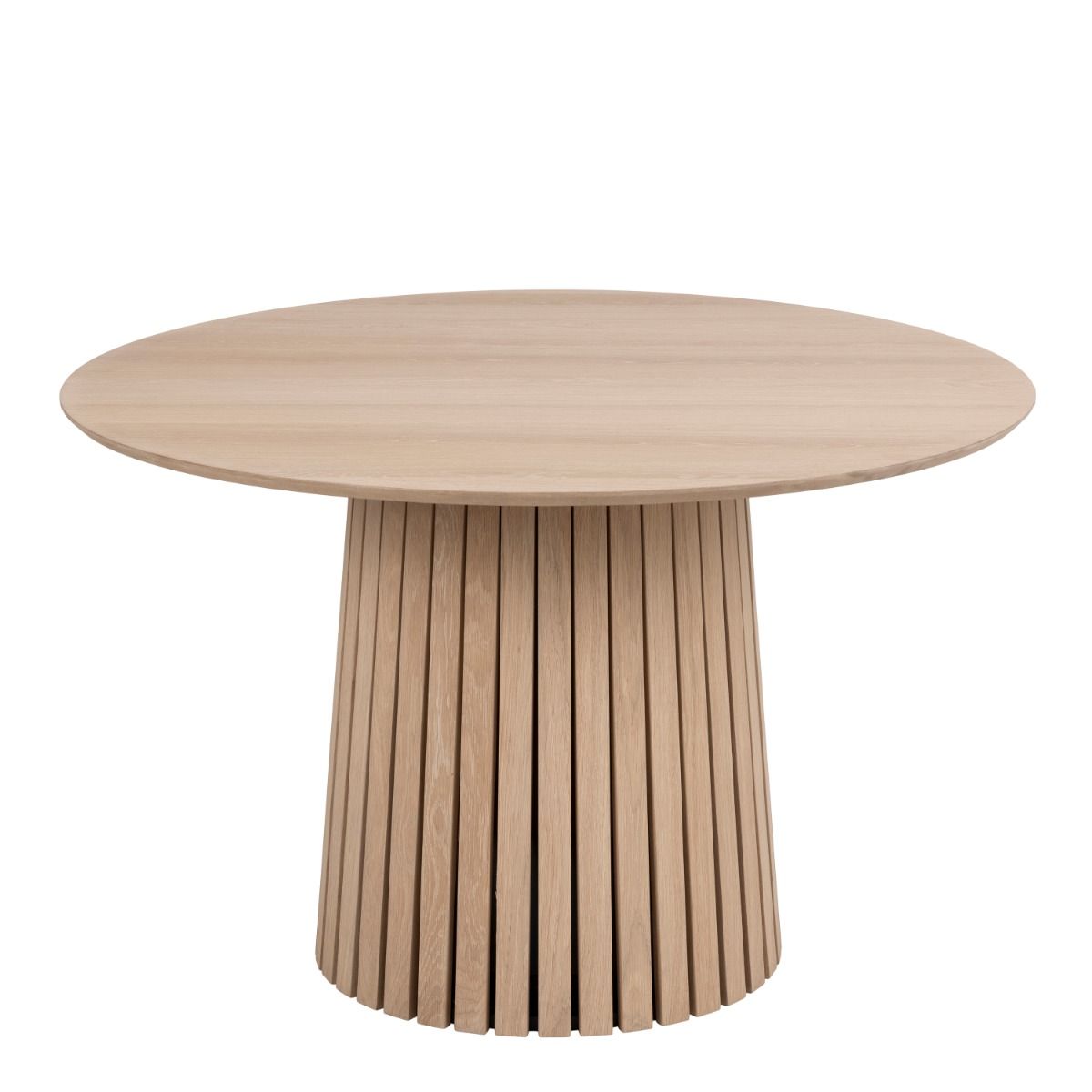 Christo 4 Seater Round Dining Table In White Oak - Price Crash Furniture