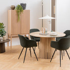 Christo 4 Seater Round Dining Table In White Oak - Price Crash Furniture