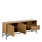 Jaipur Sideboard 2 Doors And 1 Drawer In Black & Oak - Price Crash Furniture