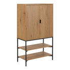 Jaipur Cabinet With 2 Doors In Black & Oak - Price Crash Furniture