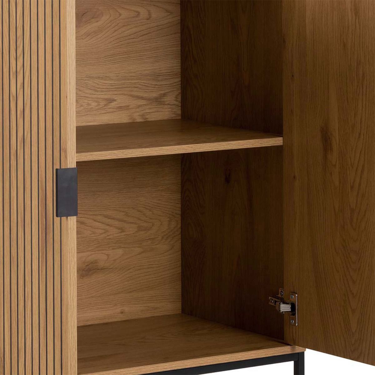 Jaipur Cabinet With 2 Doors In Black & Oak - Price Crash Furniture