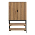 Jaipur Cabinet With 2 Doors In Black & Oak - Price Crash Furniture