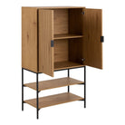 Jaipur Cabinet With 2 Doors In Black & Oak - Price Crash Furniture