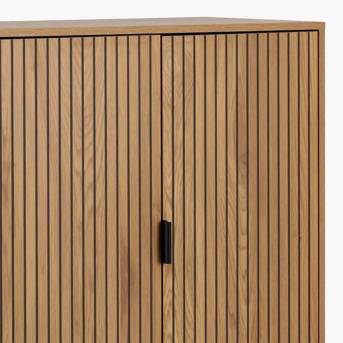 Jaipur Cabinet With 2 Doors In Black & Oak - Price Crash Furniture