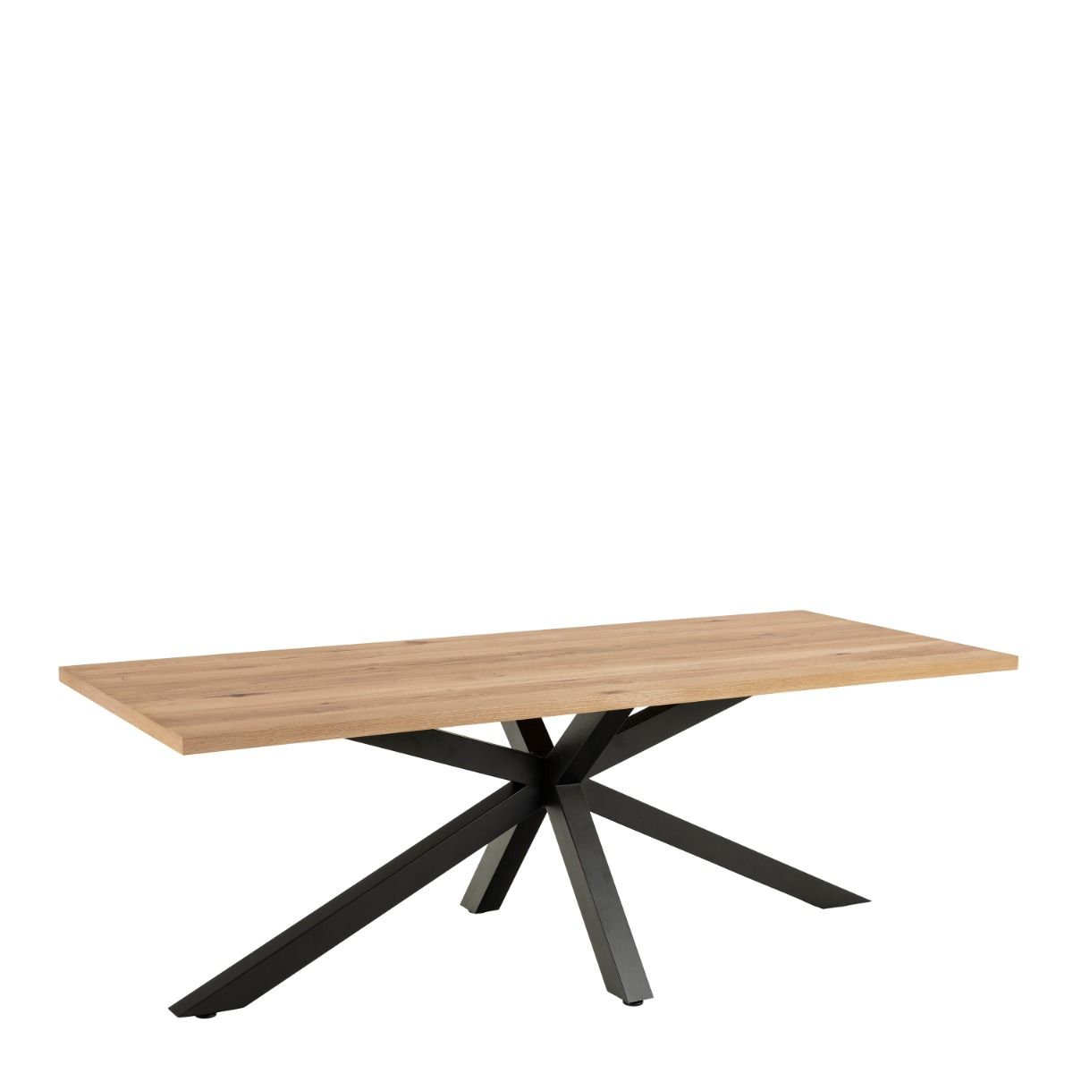 Heaven 220cm Rectangular Dining Table In Oak & Black - Price Crash Furniture