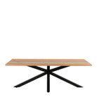 Heaven 220cm Rectangular Dining Table In Oak & Black - Price Crash Furniture