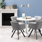 Malta Ceramic Round Dining Table In White 90x75cm - Price Crash Furniture