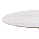 Malta Ceramic Round Dining Table In White 90x75cm - Price Crash Furniture