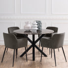 Heaven Dining Table With Brown Polished Marble Top - Price Crash Furniture