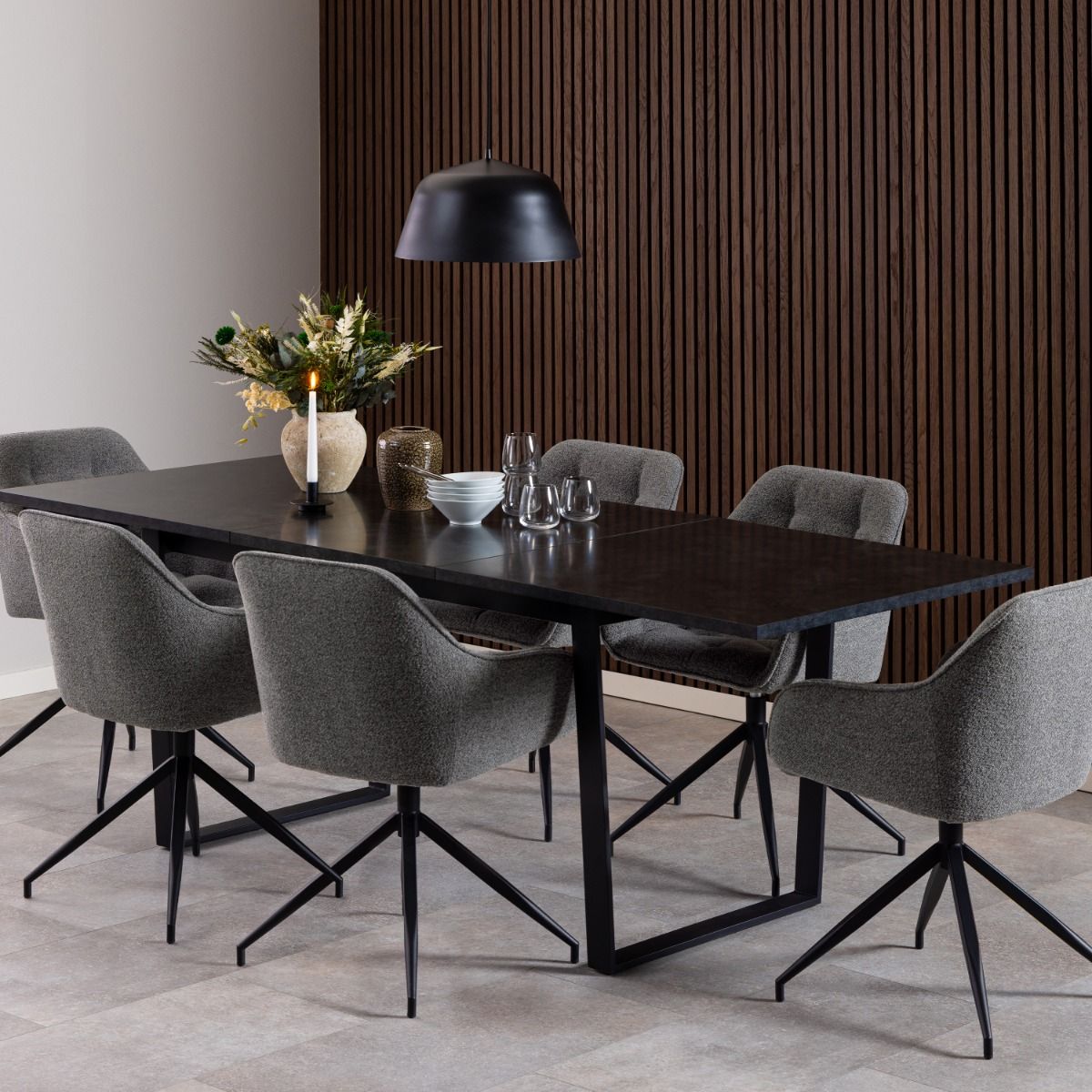 Amble Dining Table With Black Marble Effect - Price Crash Furniture