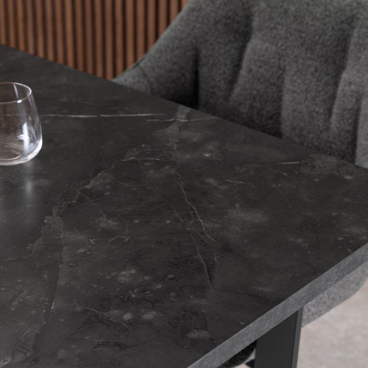 Amble Dining Table With Black Marble Effect - Price Crash Furniture