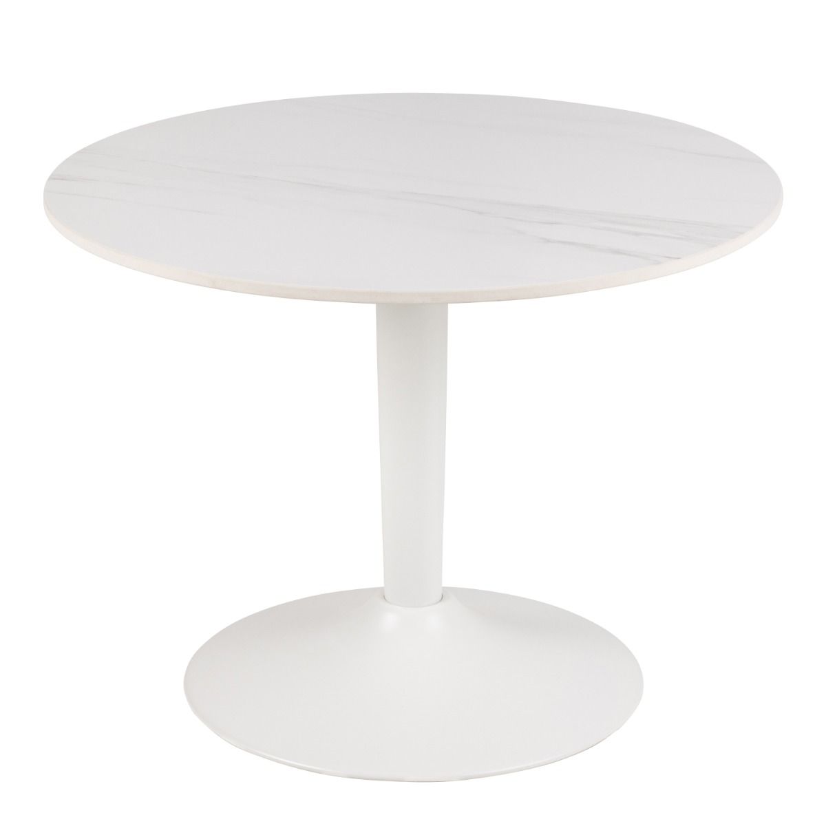 Malta Ceramic Round Coffee Table In White 60x45cm - Price Crash Furniture