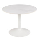 Malta Ceramic Round Coffee Table In White 60x45cm - Price Crash Furniture