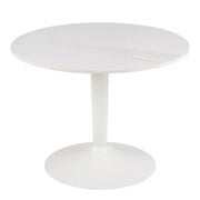 Malta Ceramic Round Coffee Table In White 60x45cm - Price Crash Furniture