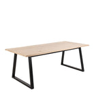 Malika Large 8 Seat Dining Table In White Oak & Black - Price Crash Furniture