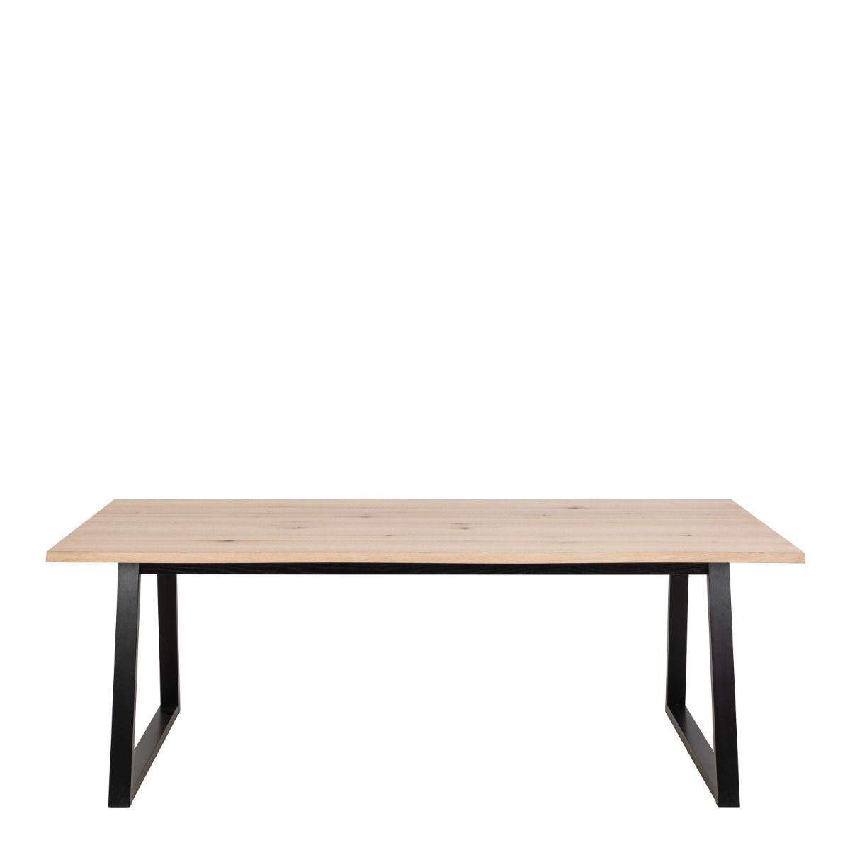 Malika Large 8 Seat Dining Table In White Oak & Black - Price Crash Furniture