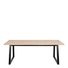 Malika Large 8 Seat Dining Table In White Oak & Black - Price Crash Furniture