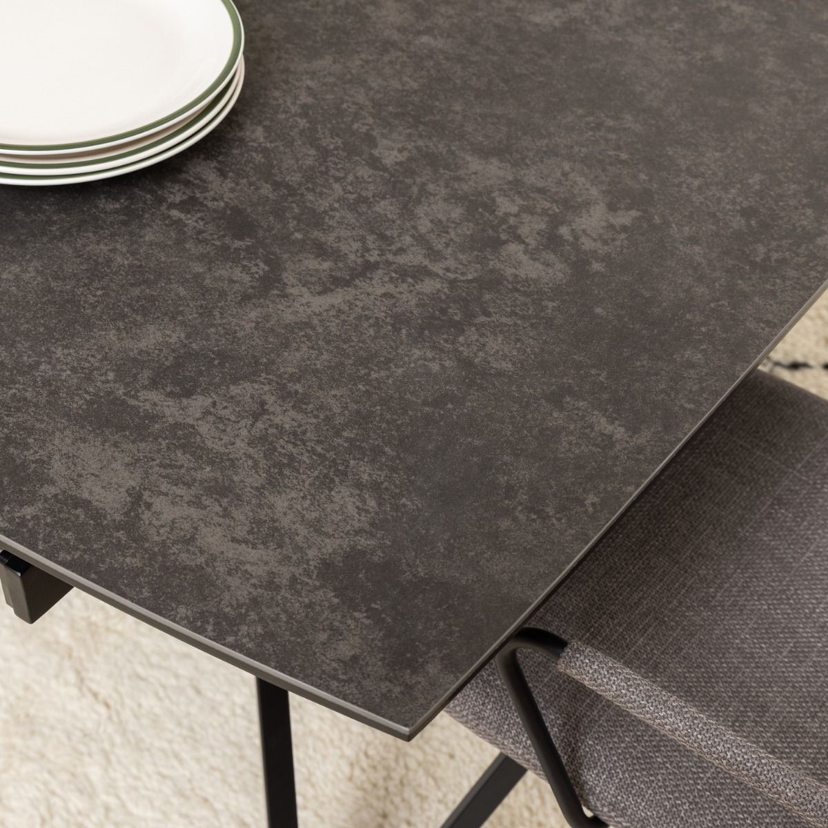 Blackburn Black Ceramic 240cm Extending Dining Table - Price Crash Furniture