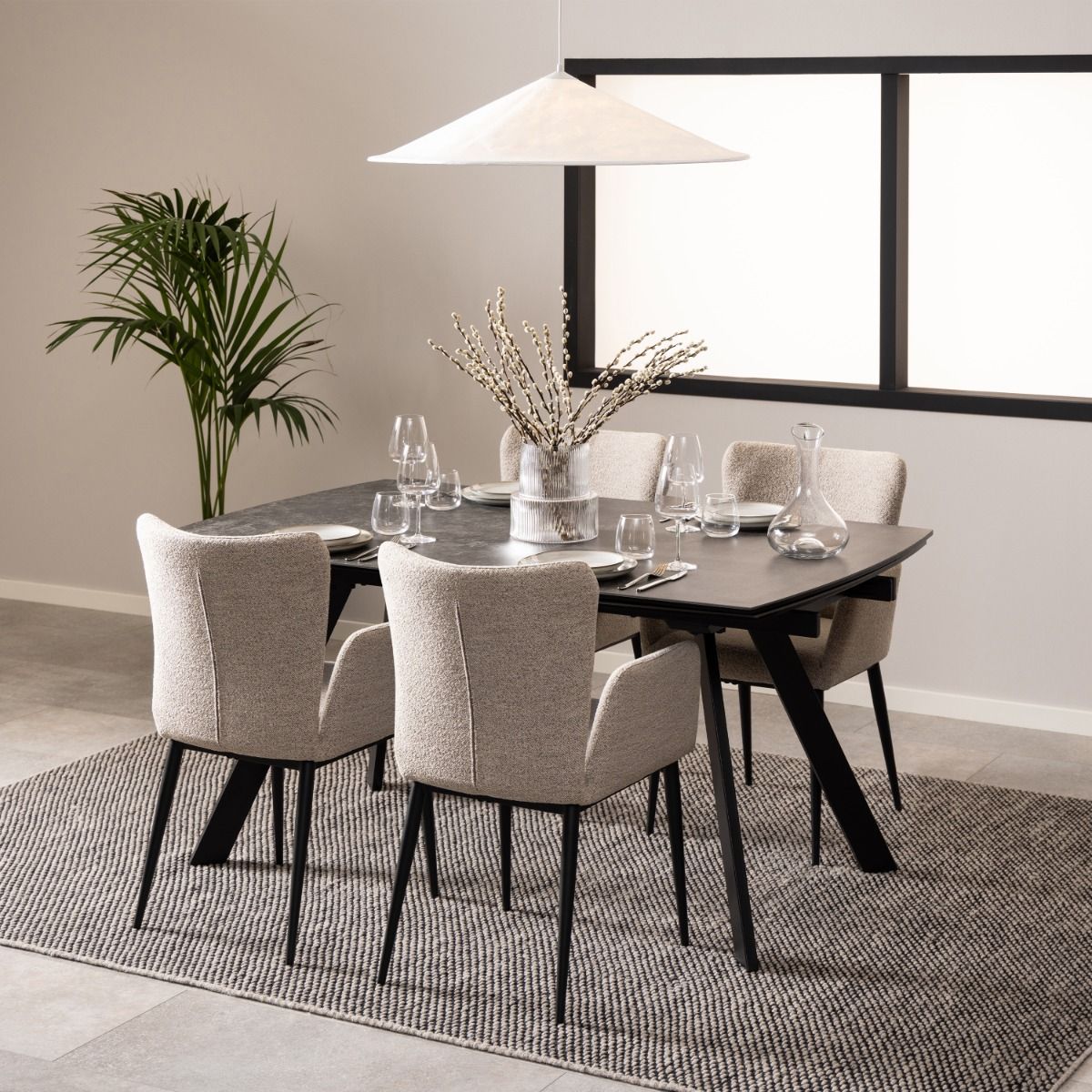 Blackburn Black Ceramic 240cm Extending Dining Table - Price Crash Furniture