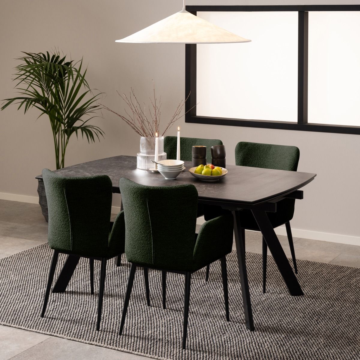 Blackburn Black Ceramic 240cm Extending Dining Table - Price Crash Furniture