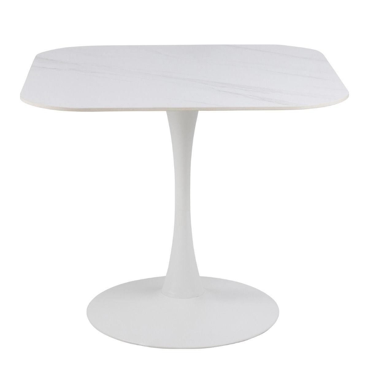 Malta Ceramic Square Dining Table In White - Price Crash Furniture