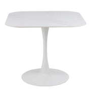 Malta Small Ceramic Square Dining Table In White - Price Crash Furniture