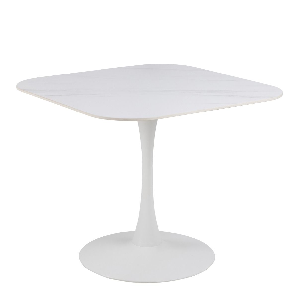 Malta Ceramic Square Dining Table In White - Price Crash Furniture