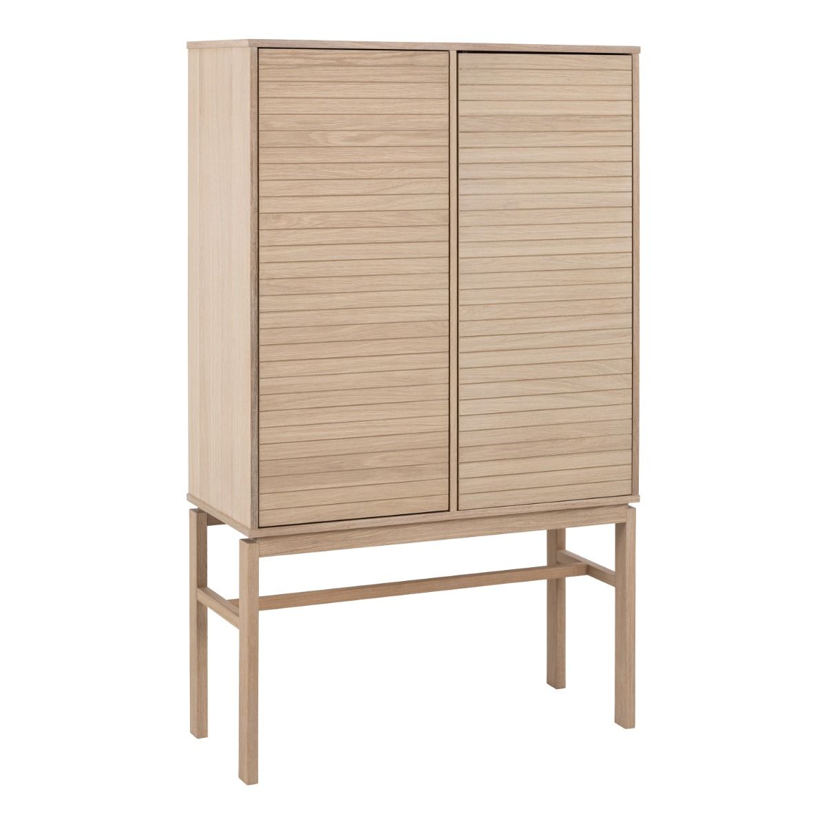 Linley Cabinet With 2 Doors And 4 Shelves In White Oak - Price Crash Furniture