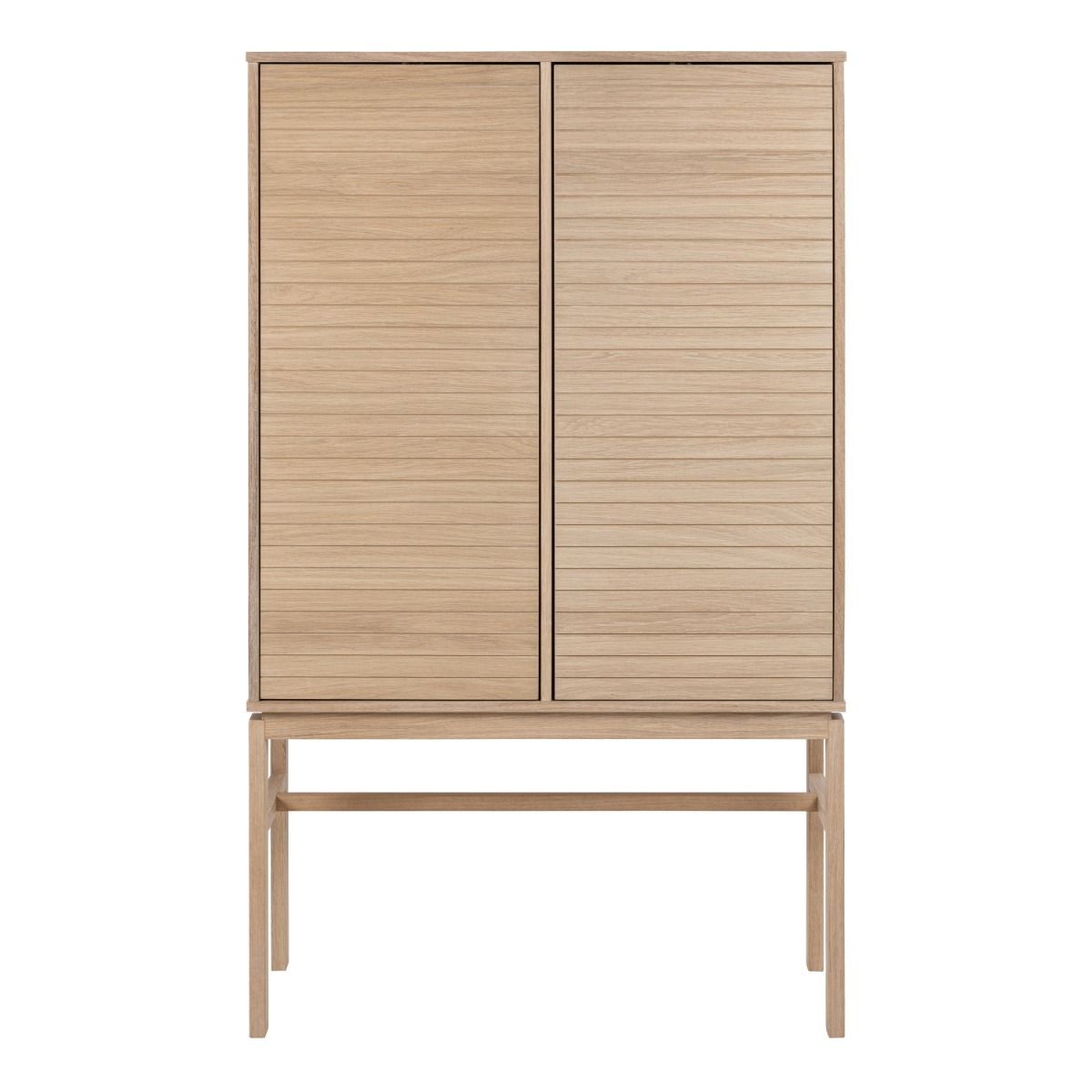 Linley Cabinet With 2 Doors And 4 Shelves In White Oak - Price Crash Furniture