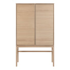 Linley Cabinet With 2 Doors And 4 Shelves In White Oak - Price Crash Furniture