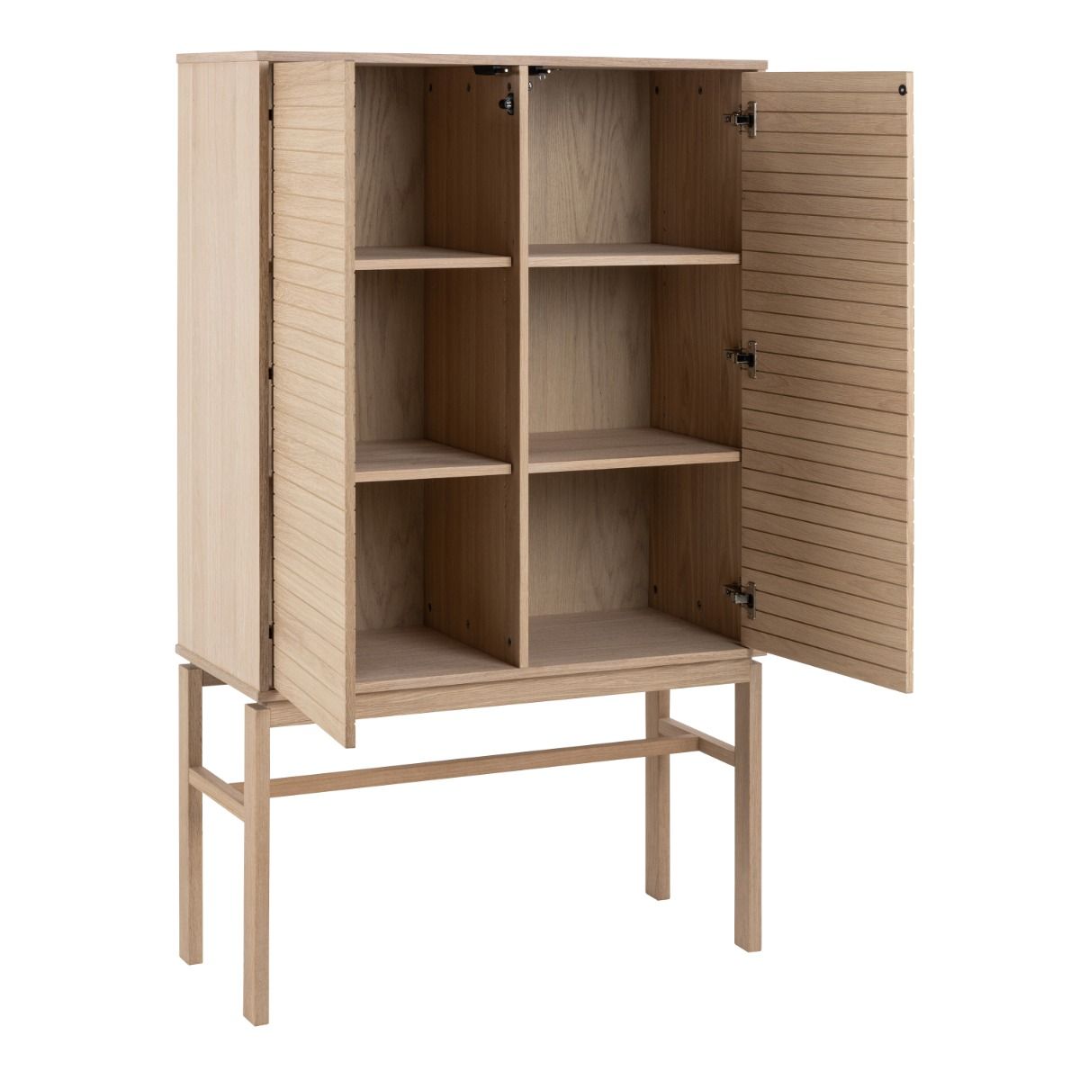 Linley Cabinet With 2 Doors And 4 Shelves In White Oak - Price Crash Furniture